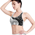 Sun And Moon Yin Yang Print Women's Sports Bra