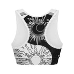 Sun And Moon Yin Yang Print Women's Sports Bra