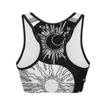 Sun And Moon Yin Yang Print Women's Sports Bra