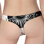 Sun And Moon Yin Yang Print Women's Thong