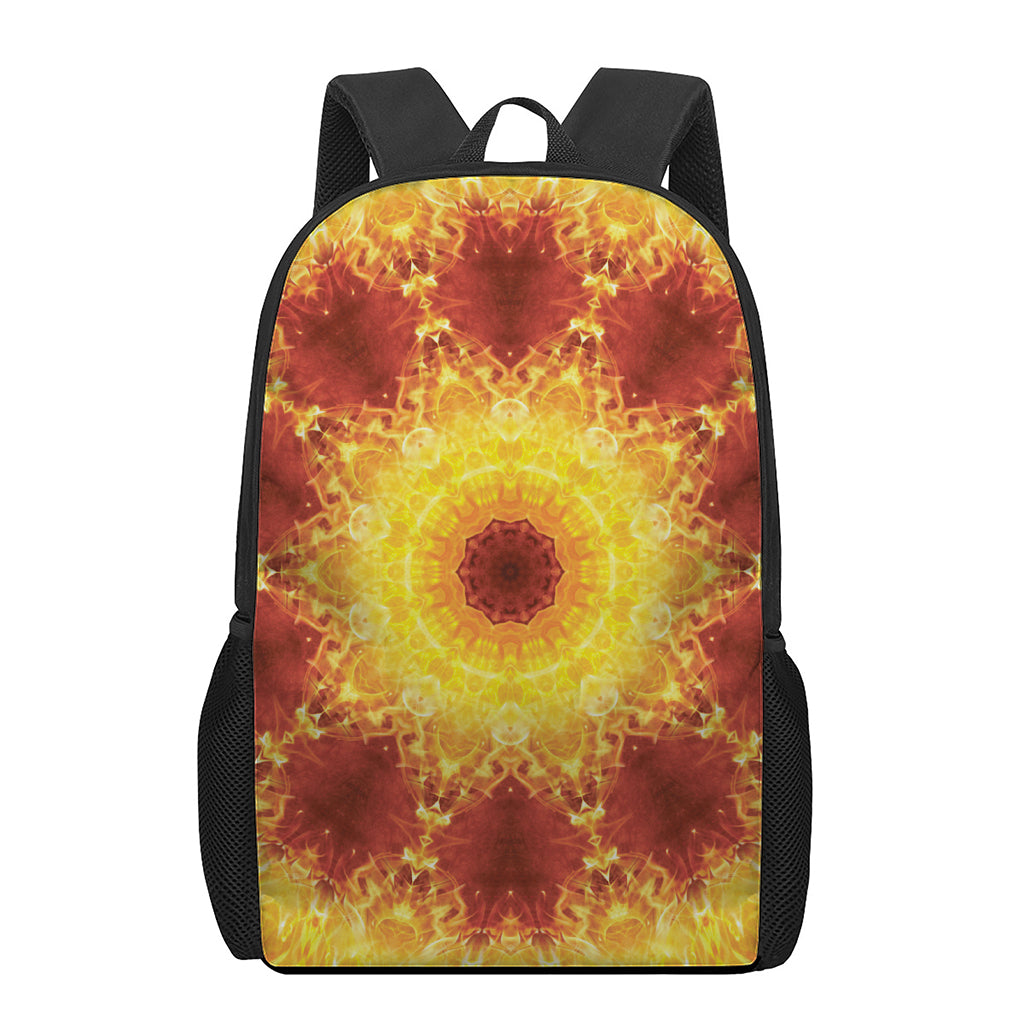Sun Fire Kaleidoscope Print 17 Inch Backpack
