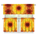Sun Fire Kaleidoscope Print 3 Piece Kitchen Curtains