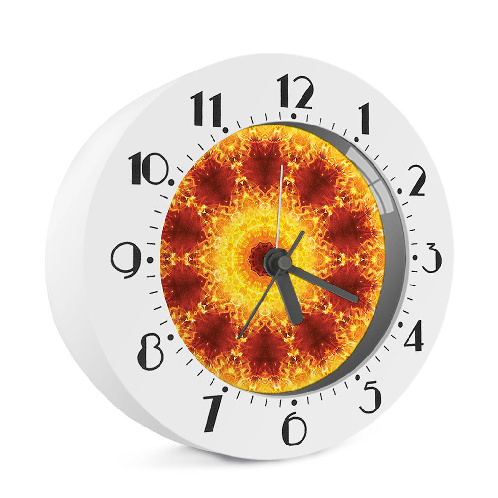 Sun Fire Kaleidoscope Print Alarm Clock