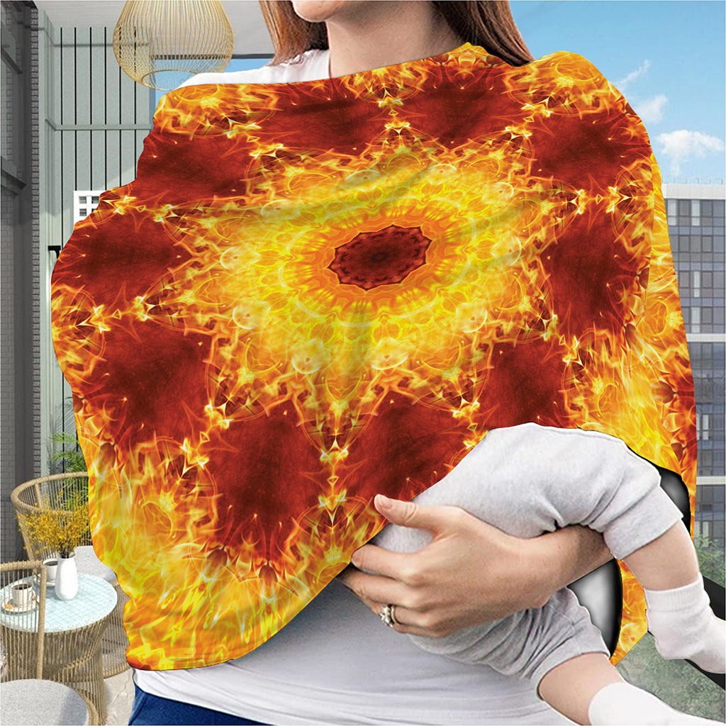 Sun Fire Kaleidoscope Print Baby Seat Cover