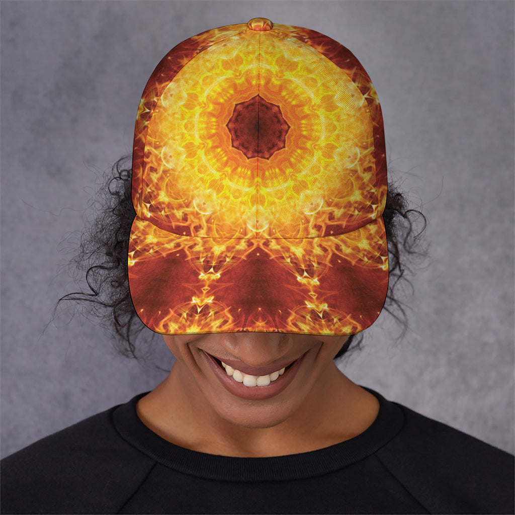 Sun Fire Kaleidoscope Print Baseball Cap