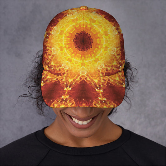 Sun Fire Kaleidoscope Print Baseball Cap