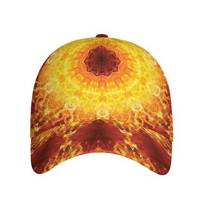 Sun Fire Kaleidoscope Print Baseball Cap