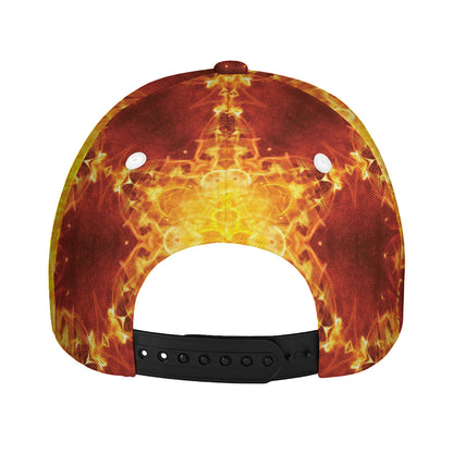 Sun Fire Kaleidoscope Print Baseball Cap