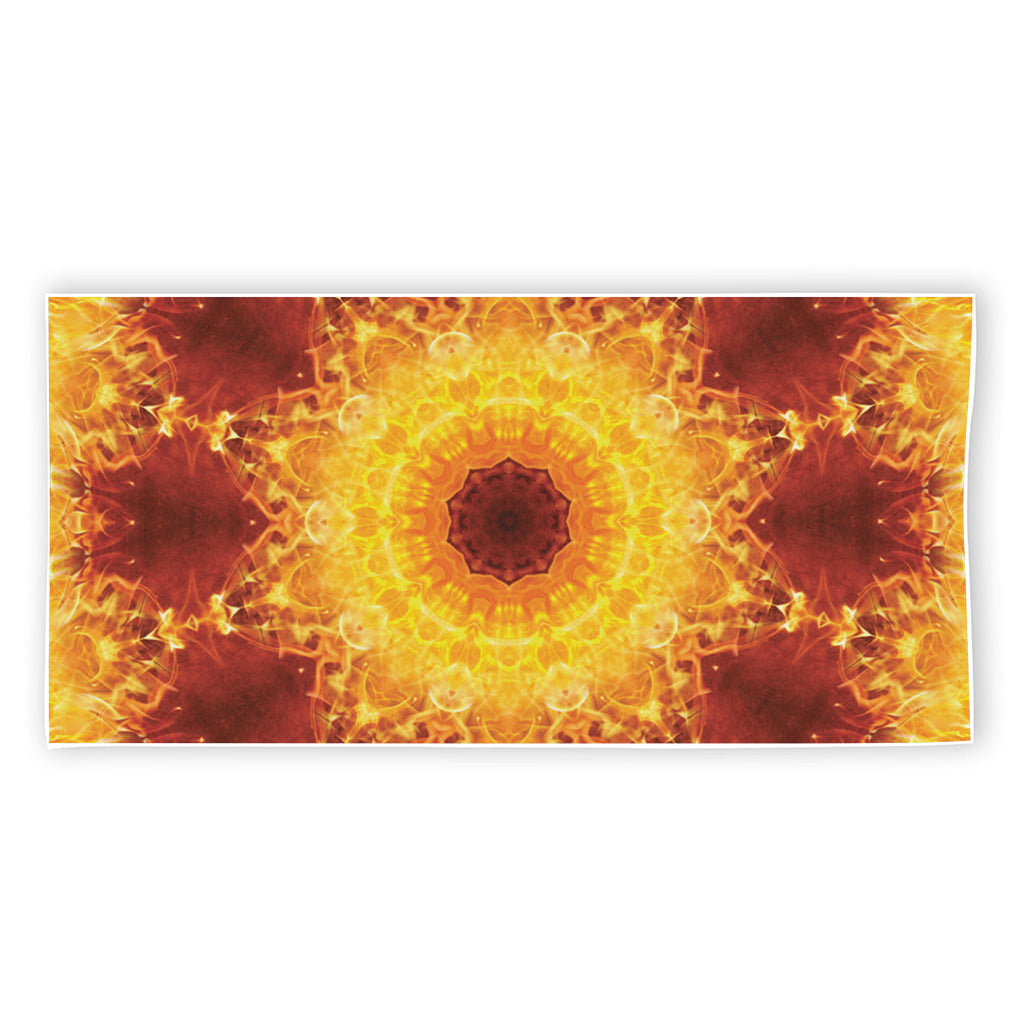 Sun Fire Kaleidoscope Print Beach Towel