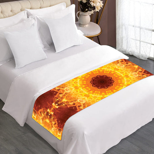 Sun Fire Kaleidoscope Print Bed Runner
