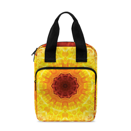 Sun Fire Kaleidoscope Print Bible Tote Bag