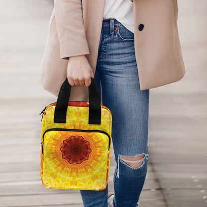 Sun Fire Kaleidoscope Print Bible Tote Bag