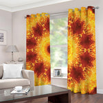 Sun Fire Kaleidoscope Print Blackout Grommet Curtains
