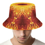 Sun Fire Kaleidoscope Print Bucket Hat