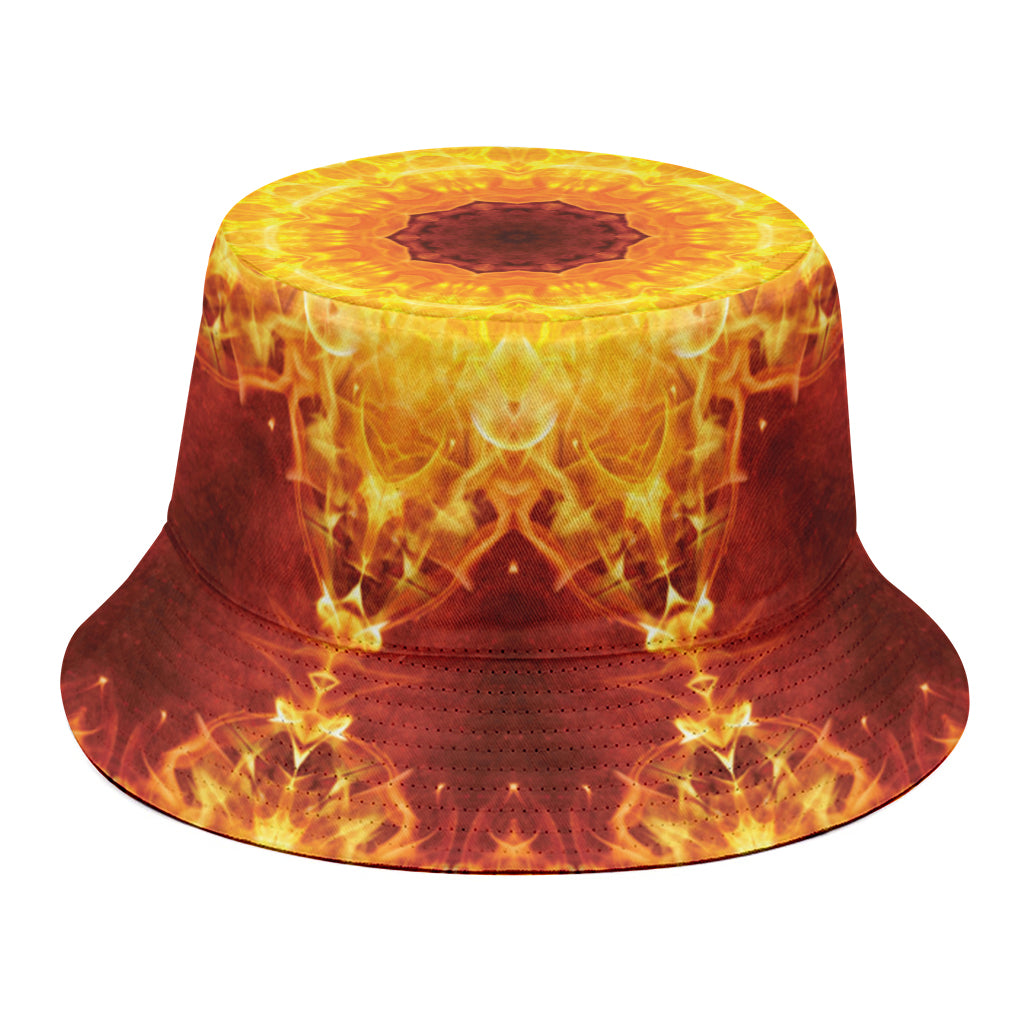 Sun Fire Kaleidoscope Print Bucket Hat