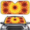 Sun Fire Kaleidoscope Print Car Windshield Sun Shade