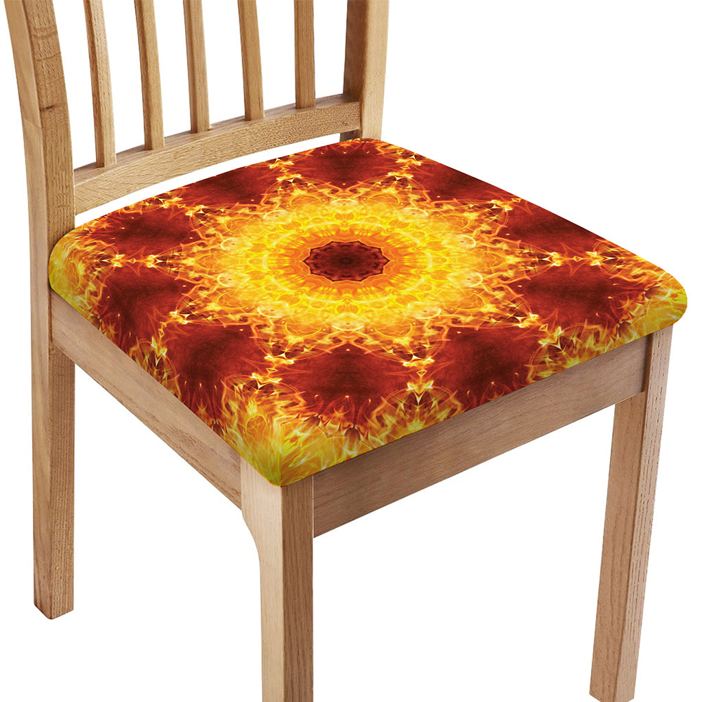 Sun Fire Kaleidoscope Print Chair Cushion Cover