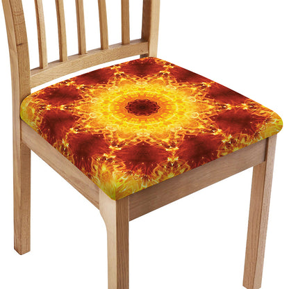Sun Fire Kaleidoscope Print Chair Cushion Cover