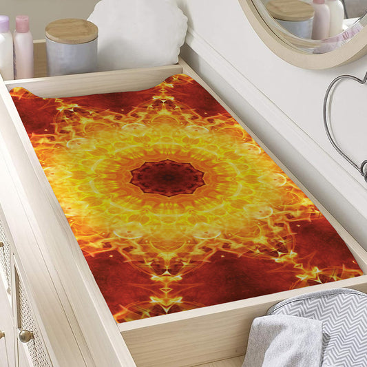 Sun Fire Kaleidoscope Print Changing Pad Cover