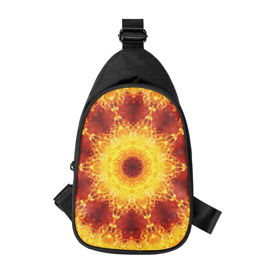 Sun Fire Kaleidoscope Print Chest Bag