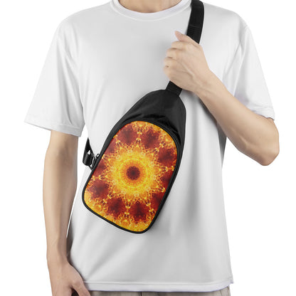 Sun Fire Kaleidoscope Print Chest Bag