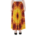 Sun Fire Kaleidoscope Print Chiffon Maxi Skirt