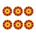 Sun Fire Kaleidoscope Print Coaster Set