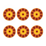 Sun Fire Kaleidoscope Print Coaster Set