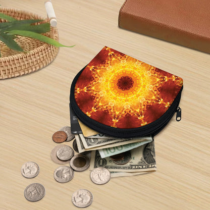 Sun Fire Kaleidoscope Print Coin Purse