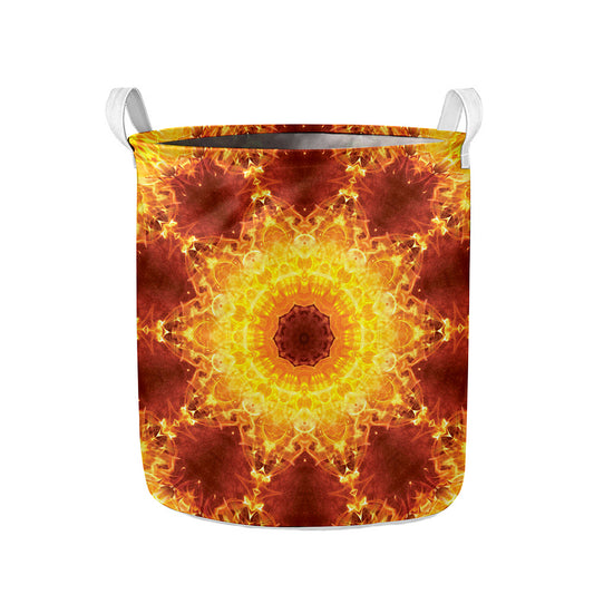 Sun Fire Kaleidoscope Print Collapsible Laundry Basket