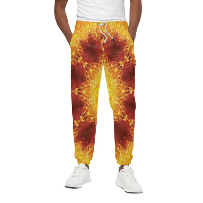 Sun Fire Kaleidoscope Print Cotton Pants