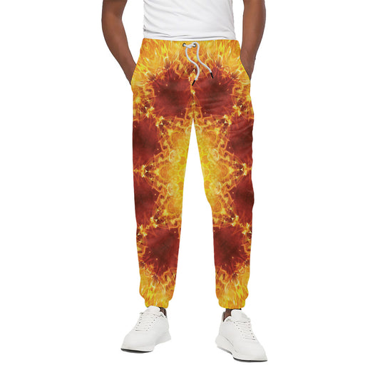 Sun Fire Kaleidoscope Print Cotton Pants