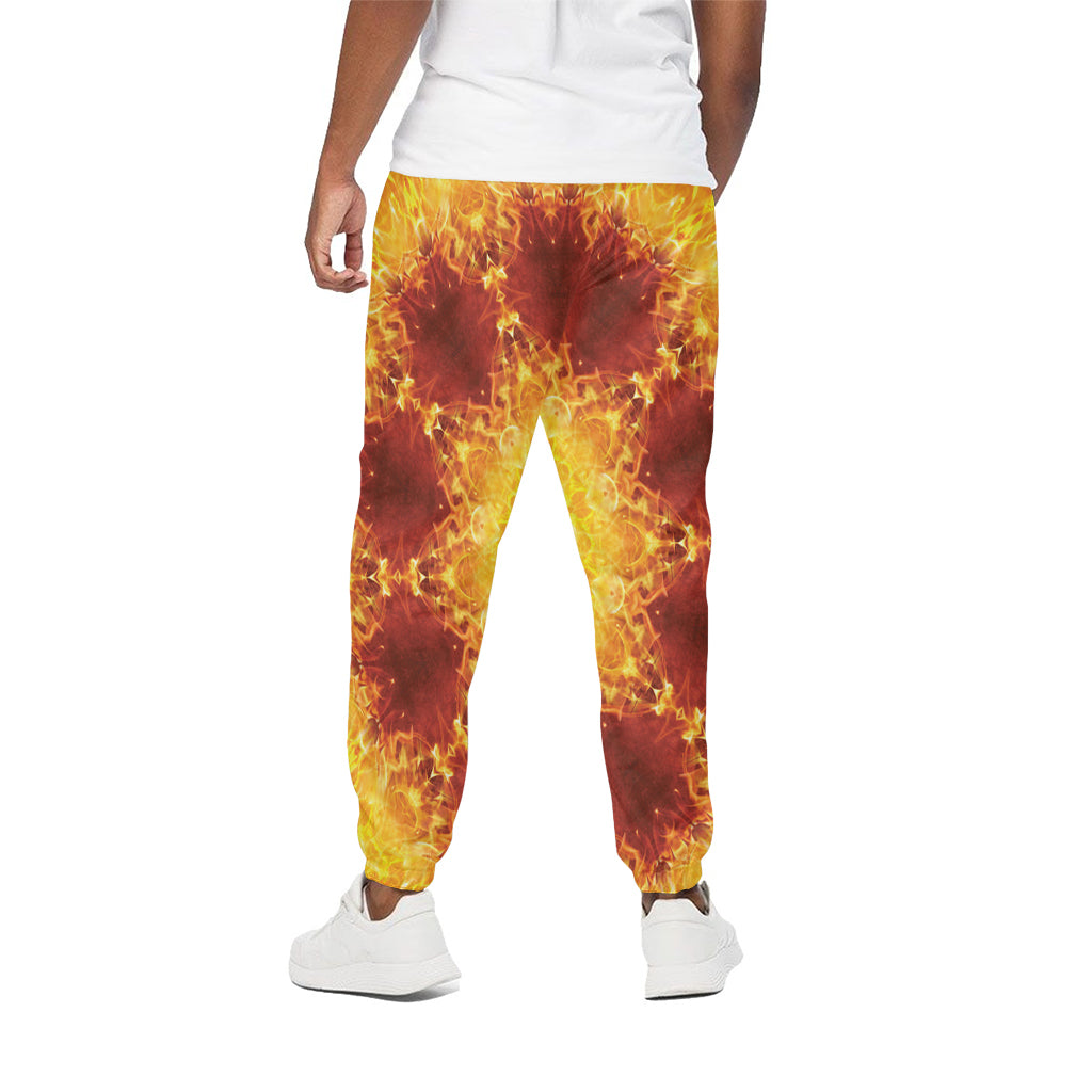 Sun Fire Kaleidoscope Print Cotton Pants