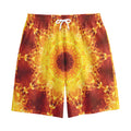 Sun Fire Kaleidoscope Print Cotton Shorts