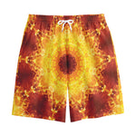 Sun Fire Kaleidoscope Print Cotton Shorts