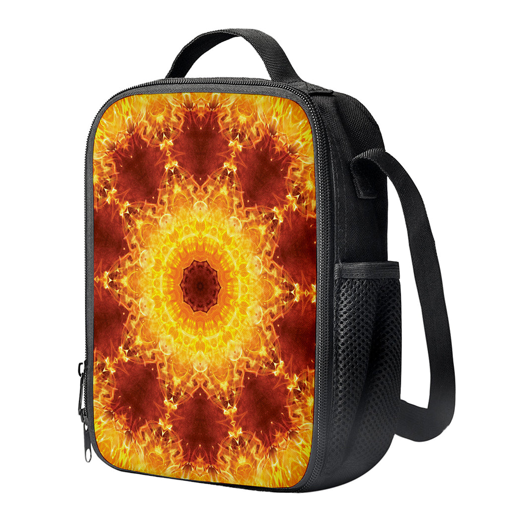 Sun Fire Kaleidoscope Print Crossbody Lunch Bag