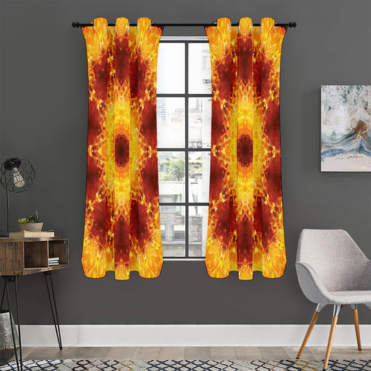 Sun Fire Kaleidoscope Print Curtain
