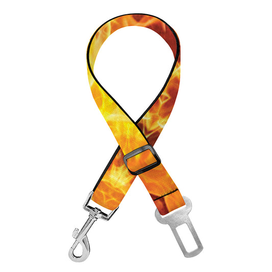 Sun Fire Kaleidoscope Print Dog Seat Belt