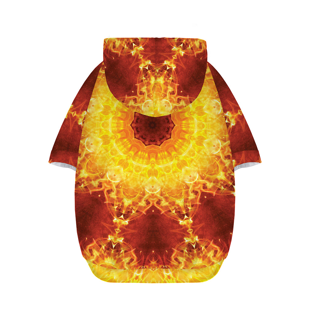 Sun Fire Kaleidoscope Print Dog Zip Up Hoodie