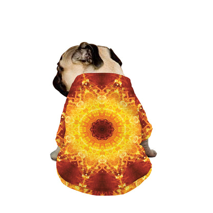 Sun Fire Kaleidoscope Print Dog Zip Up Jacket