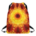 Sun Fire Kaleidoscope Print Drawstring Backpack