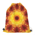 Sun Fire Kaleidoscope Print Drawstring Bag