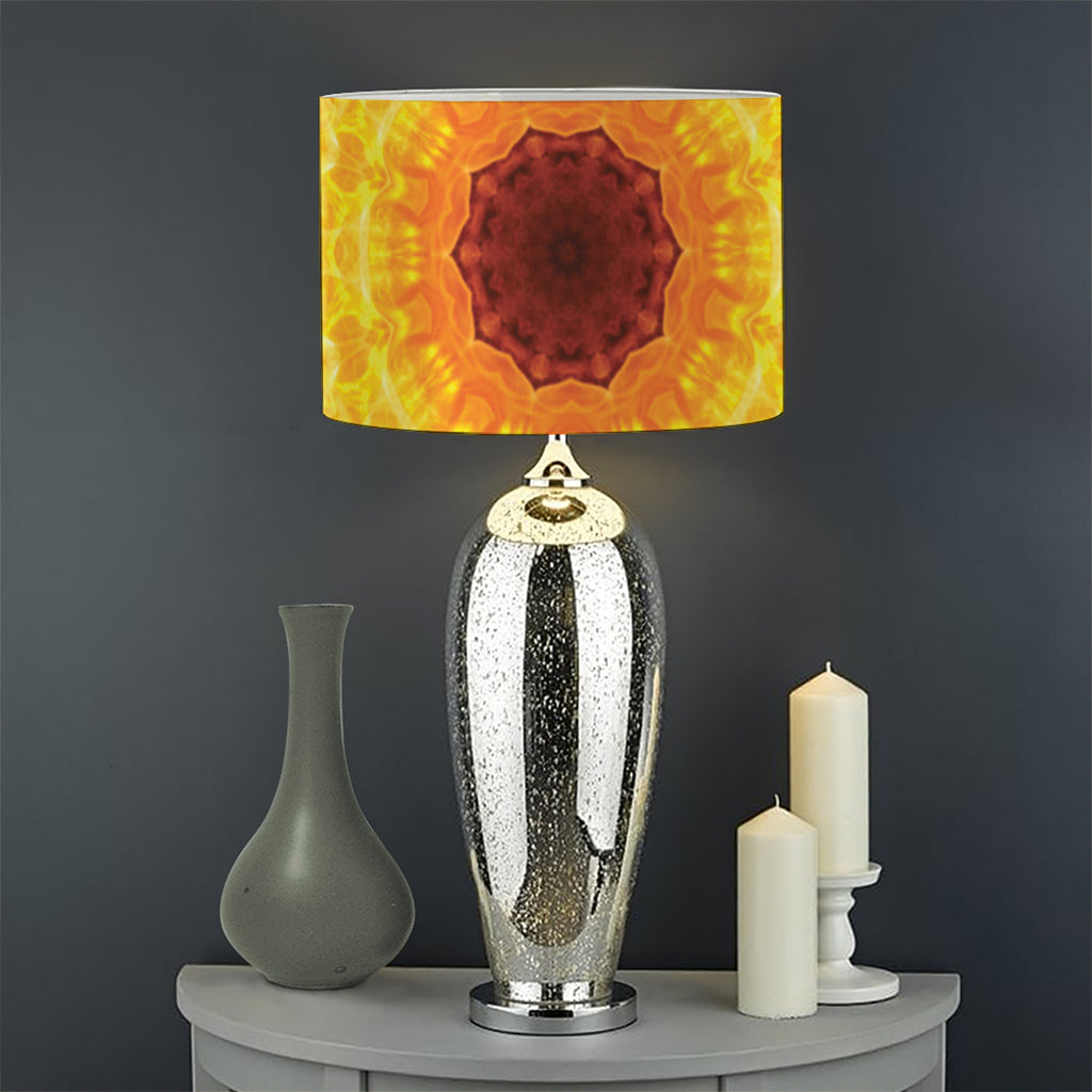 Sun Fire Kaleidoscope Print Drum Lamp Shade