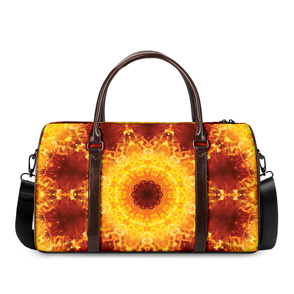 Sun Fire Kaleidoscope Print Duffle Bag