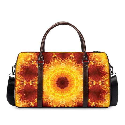 Sun Fire Kaleidoscope Print Duffle Bag