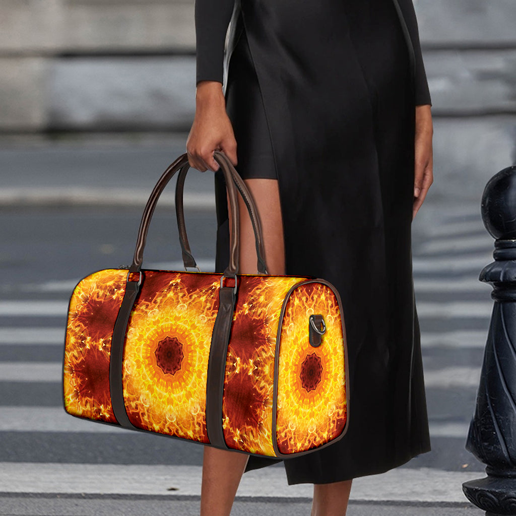 Sun Fire Kaleidoscope Print Duffle Bag