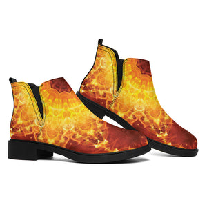 Sun Fire Kaleidoscope Print Flat Ankle Boots