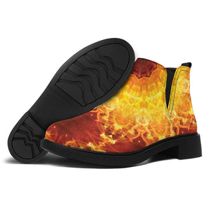 Sun Fire Kaleidoscope Print Flat Ankle Boots