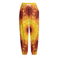 Sun Fire Kaleidoscope Print Fleece Lined Knit Pants