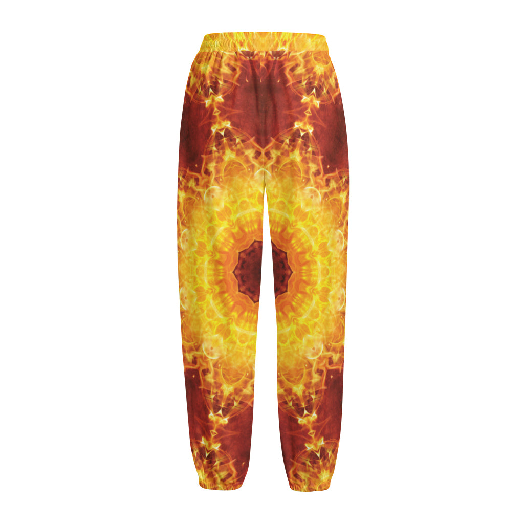 Sun Fire Kaleidoscope Print Fleece Lined Knit Pants